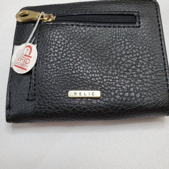 Relic Mens Bifold Wallet Card Holder Black & Brown Leather RFID-Blocking - Picture 7 of 8